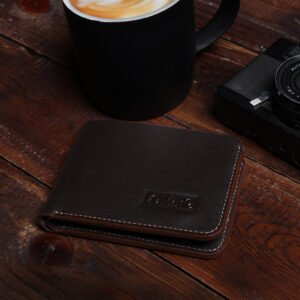 ClassicFold™ Genuine Leather RFID Wallet for Men – Slim Bifold, Secure & Durable